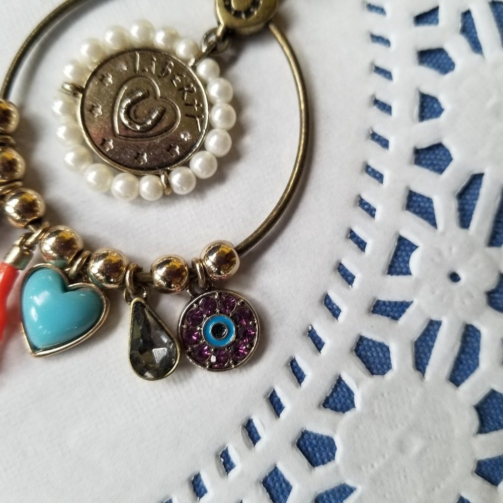 Betsey Johnson Vintage Hoop Charm Earrings - EPC - Picture 8 of 14